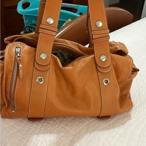 Stylish Orange Leather Handbag